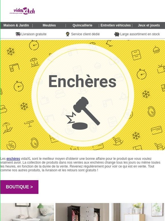 Marquez vos produits préférés dans nos ventes aux enchères !