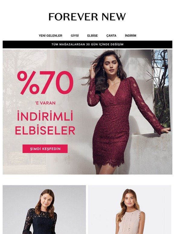 En Sevdiğiniz Elbiseler %70'e Varan İndirimde