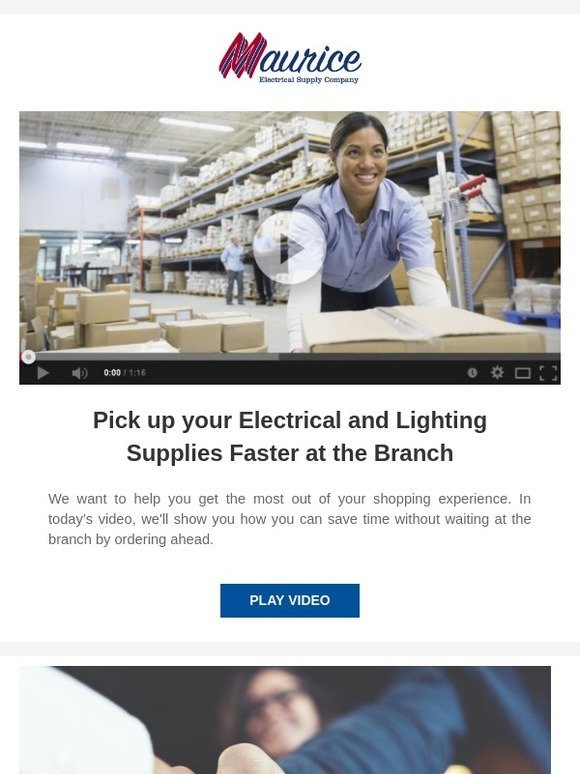 Pick up your Electrical and Lighting Supplies Faster at the Branch