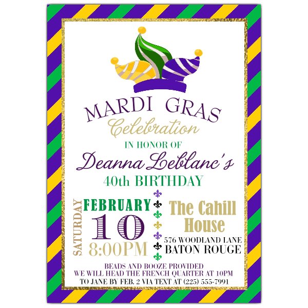 40% Off Mardi Gras Invitations - SHOP NOW >