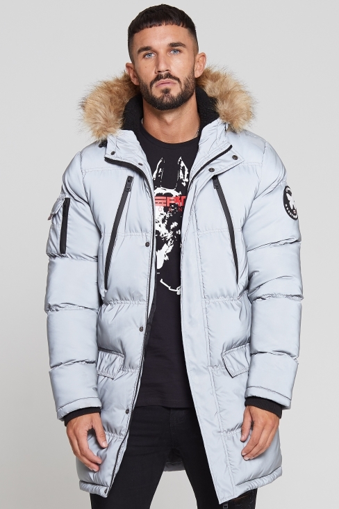 good for nothing glacier black long parka