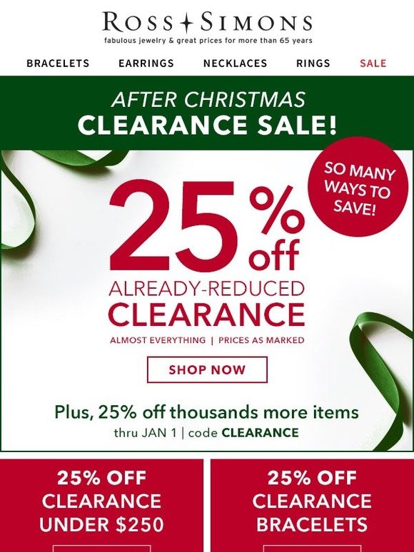 Ross-Simons: Clearance Under $250, Bracelets & More. 25% Off Clearance ...