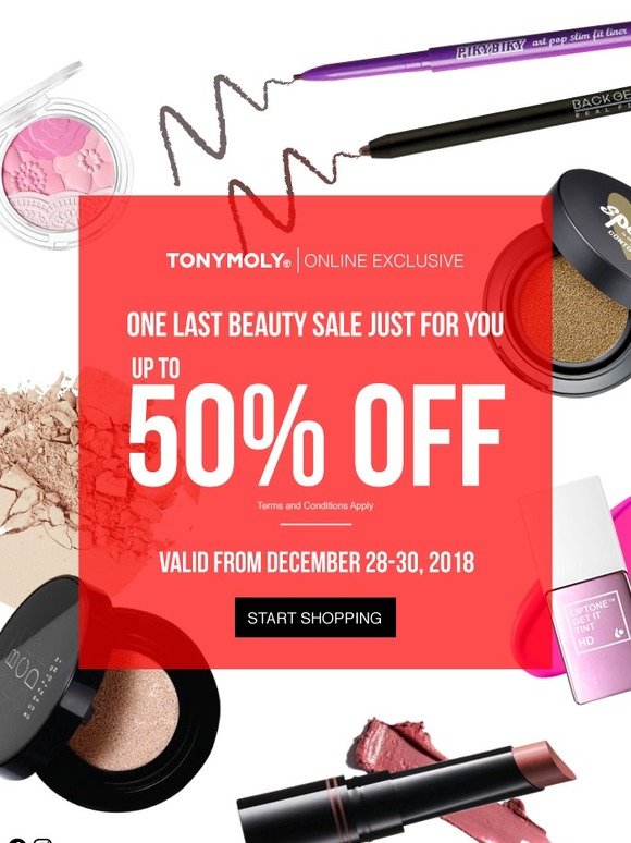 Up to 50% off Beauty Sale before 2018 ends!