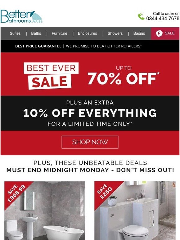 ⏰ ENDS MONDAY - Deals Too Good To Miss! ⏰ PLUS, Up To 70% Off + Extra 10% In Our Best Ever Sale!