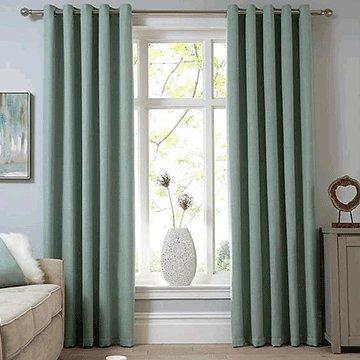 Shimmer Seafoam Lined Eyelet Curtains