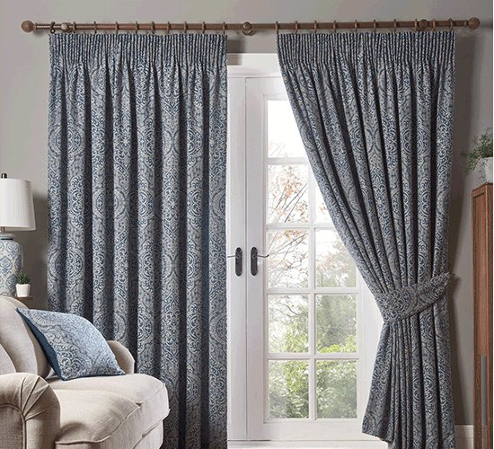 Hockley Natural Pencil Pleat Curtains