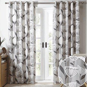 Elements Emmott Grey Eyelet Curtains