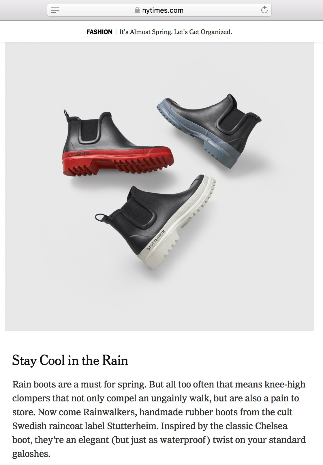 Chelsea Rainwalkers in NYT