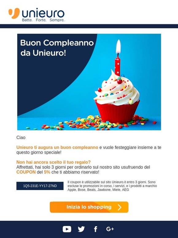 unieuro it: Buon Compleanno da Unieuro | Milled
