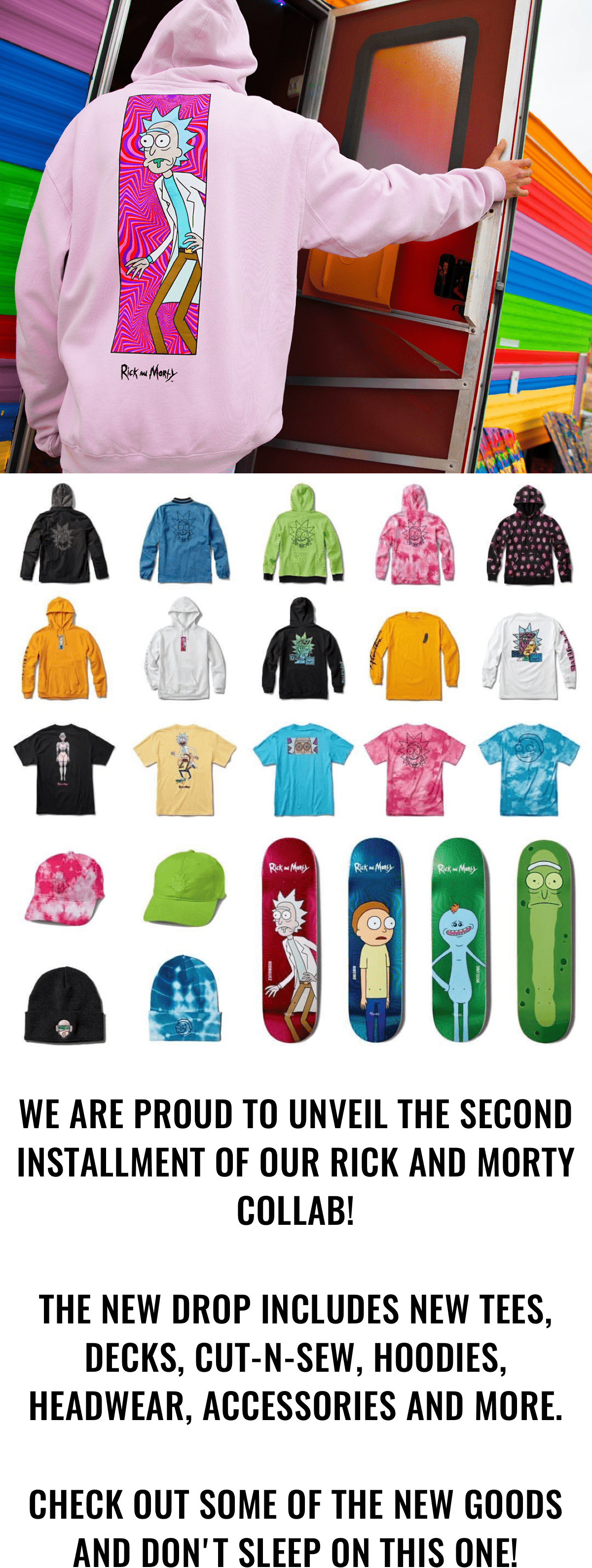 rick and morty collab clothing