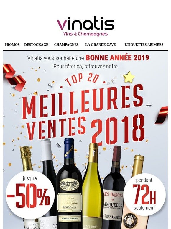 Jusqu’à -50% sur les 20 MEILLEURES ventes 2018 ! On fonce !