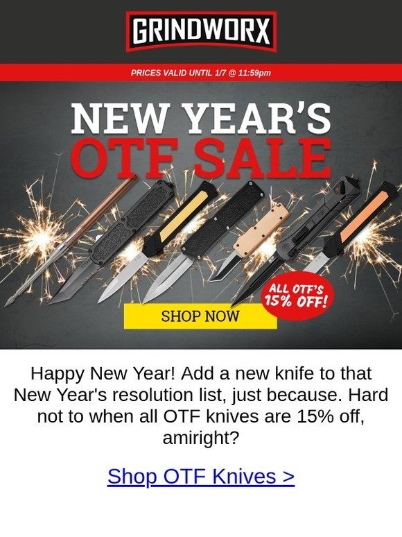 15% Off ALL OTF Knives!