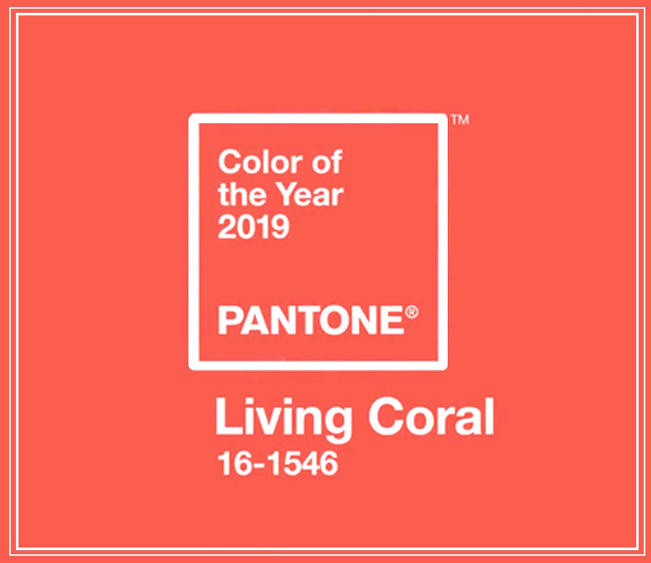Color of the Year 2019 PANTONE 16-1546 Living Coral.