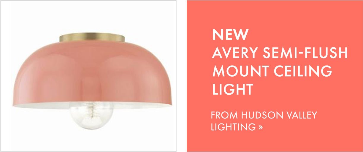 New Avery Semi-Flush Mount Ceiling Light from Hudson Valley Lighting.