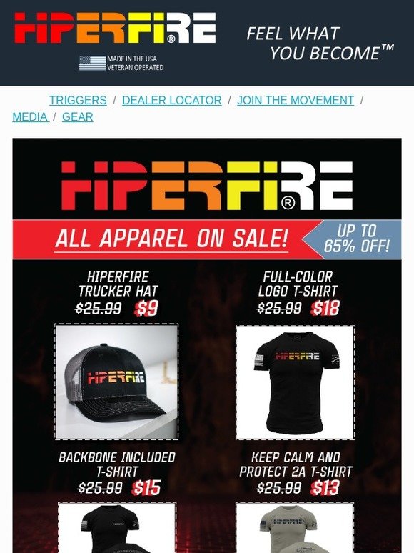 ALL HIPERFIRE APPAREL ON SALE !!!