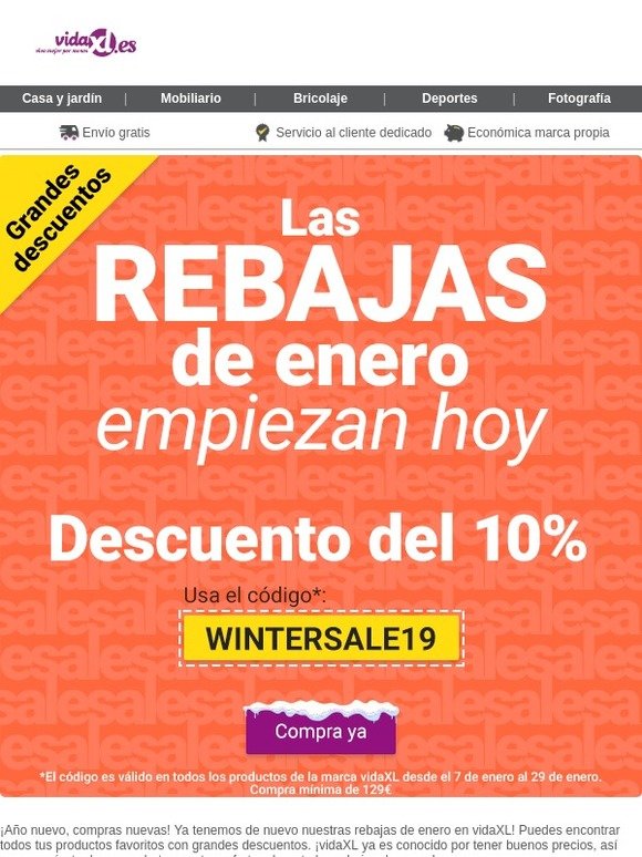 ¡Las rebajas de enero de vidaXL ya han comenzado!