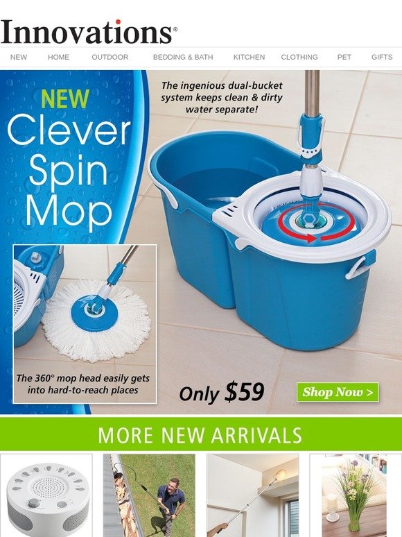 Innovations NEW Spin Mop with Dual Buckets Milled