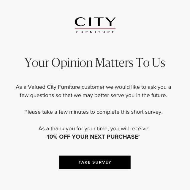 City furniture deals 10 off