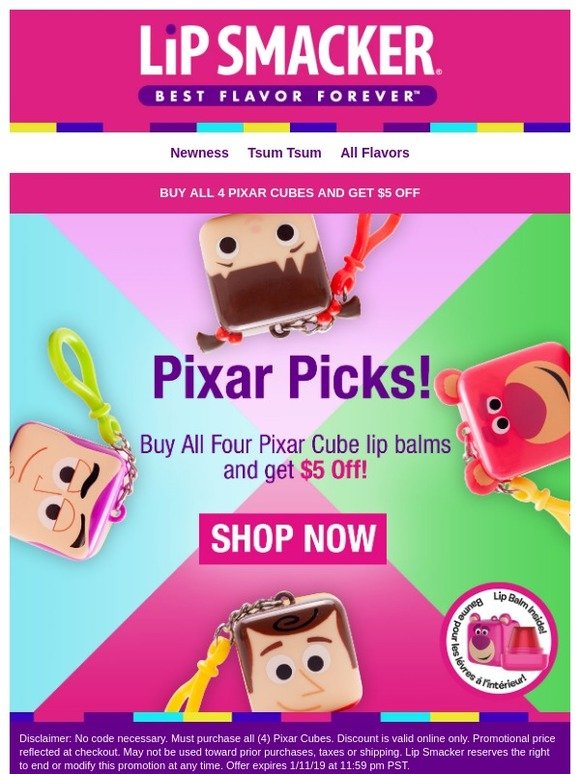 Lip Smackers New Buy Pixar Cubes And Get Free Shipping Milled