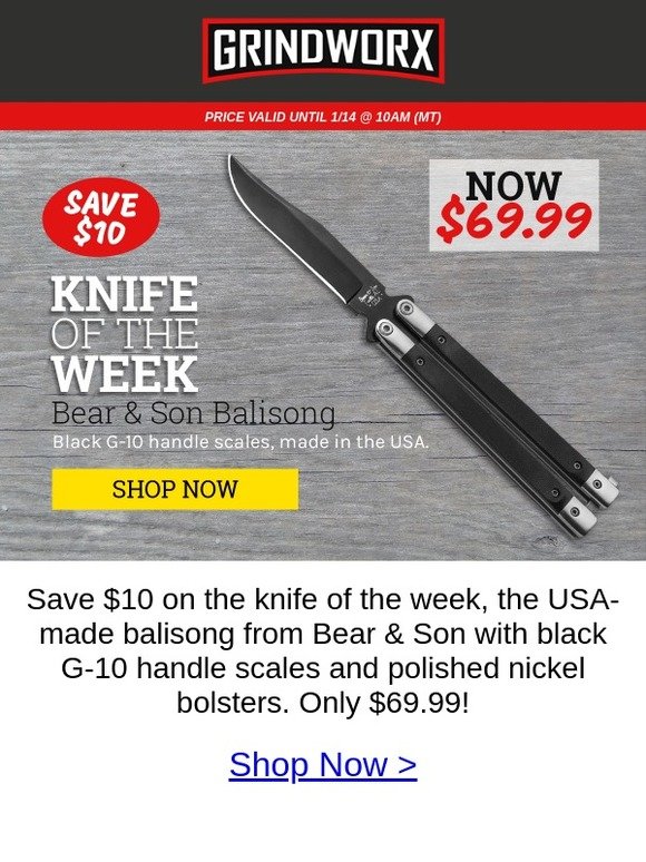 Knife of the Week: Bear & Son G-10 Balisong Knife