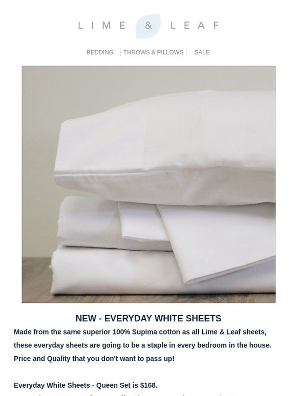 New! Shop our everyday white sheet!
