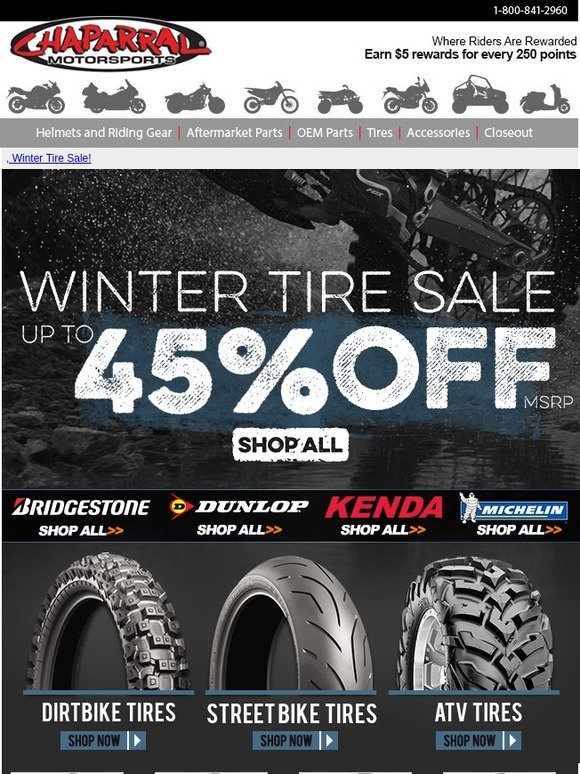 chaparral motorsports Winter Tire Sale! Save Up to 45 off Select