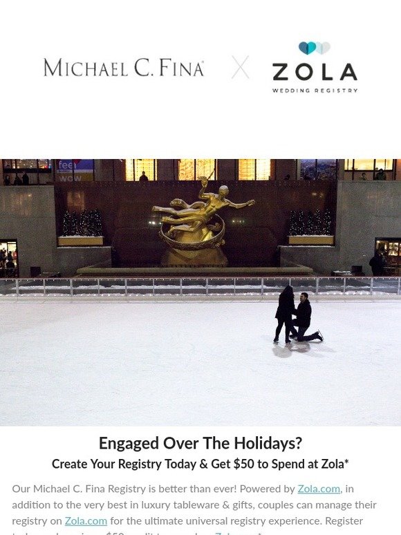 Got Engaged Over The Holidays? Start Your Registry Today & Earn $50