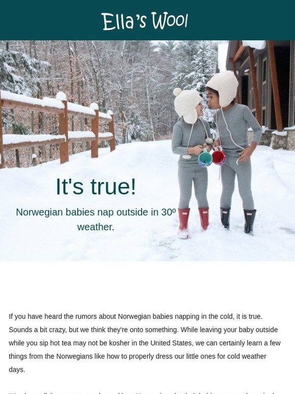 Say what? Norwegian babies nap in 30º weather ❄