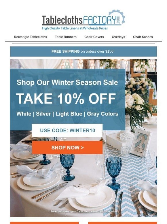 Fresh coupon for tableclothsfactory Tableclothsfactory Email Newsletters Shop Sales Discounts And Coupon Codes Page 19