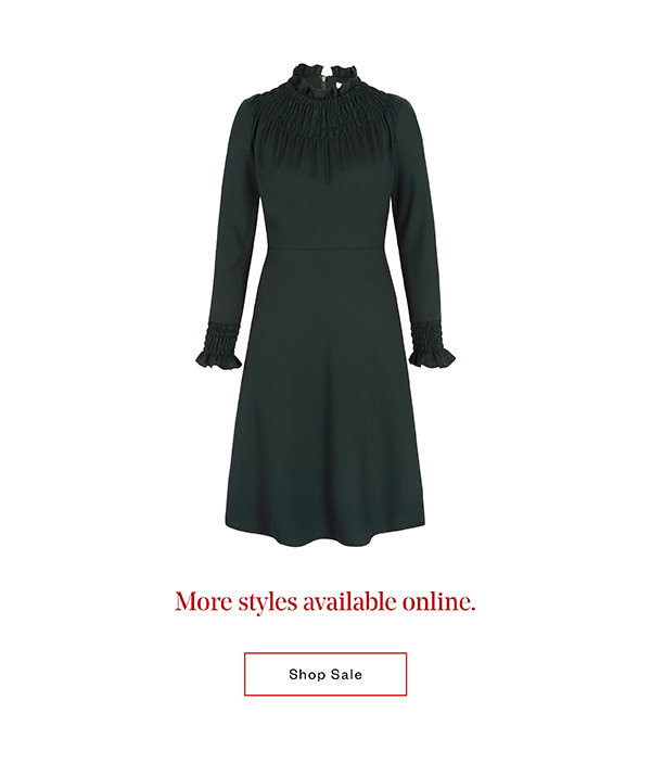 With exquisite ruched cuffs and neckline, now's the time to shop the Highclere dress with up to 50% off