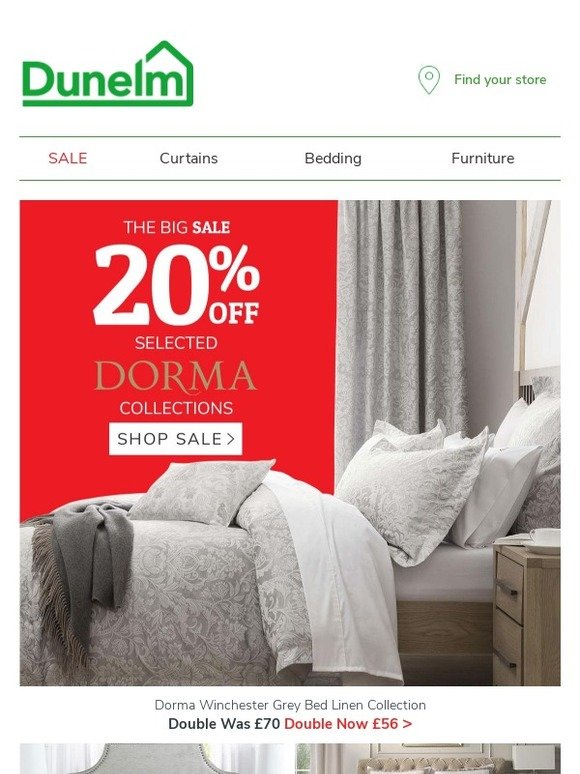 Luxury for less 20 off selected Dorma ranges Milled