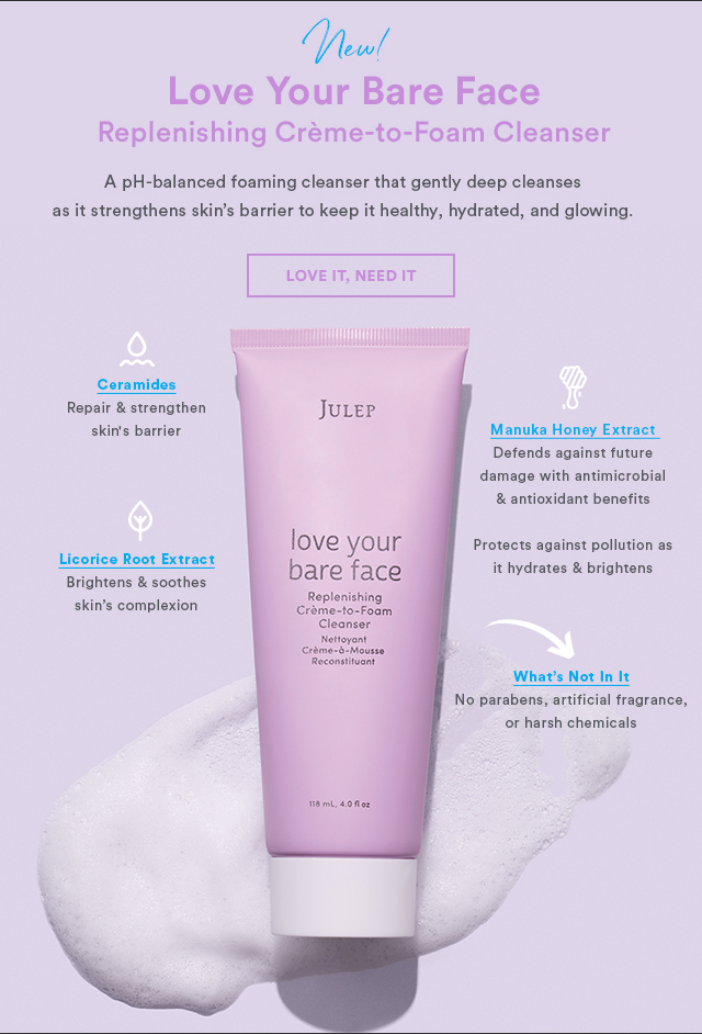 julep love your bare face cleanser