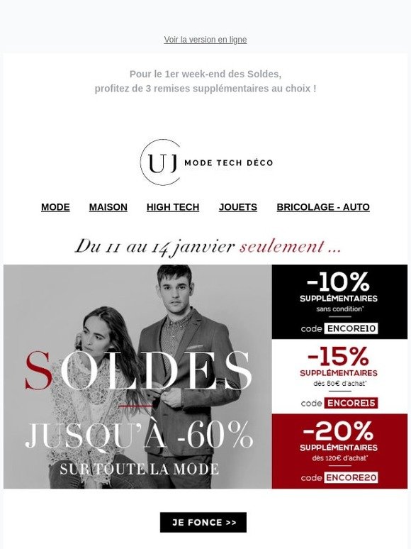 Ce week end, -20% en PLUS sur les Soldes
