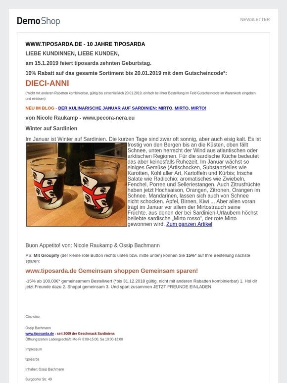 www.tiposarda.de - 10 Jahre tiposarda