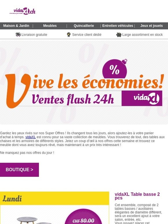 Ne manquez pas nos super offres