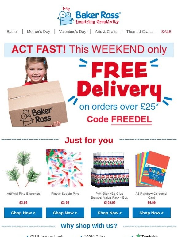 baker ross free shipping