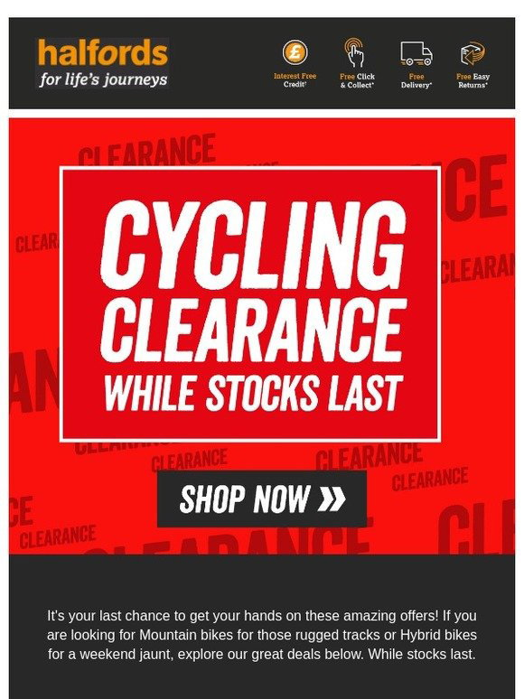clearance bikes halfords