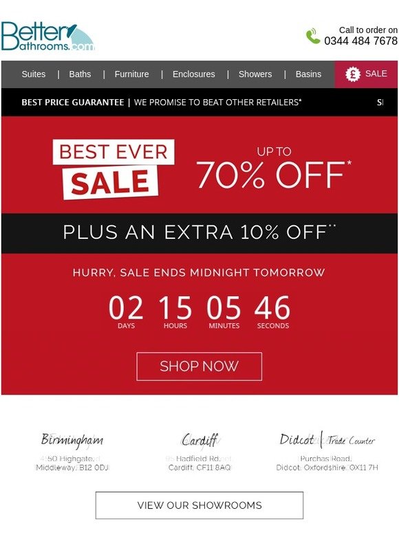 🛁 When's Our Sale Ending? Tomorrow? Quick! 🕛