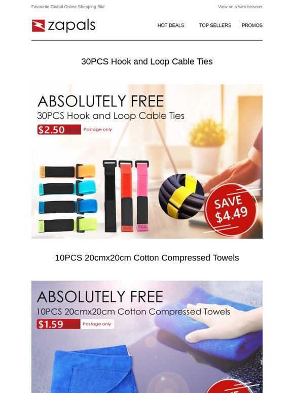 Clearance From $1.59 - 10PCS Cotton Towels; Samsung EVO 128GB Card $18.49; 30PCS Hook and Loop Cable Ties $2.5 and More
