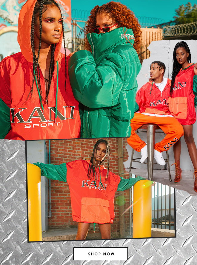 KARL KANI RED COLOUR BLOCK SHELL DRESS