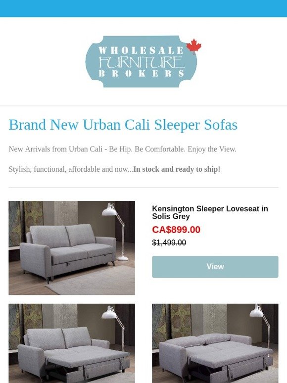 Wholesale Furniture Brokers NEW Urban Cali Sleeper Sofas are In Stock