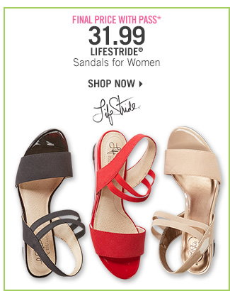 Shop 31.99 LifeStride Sandals - Final Price With Pass*