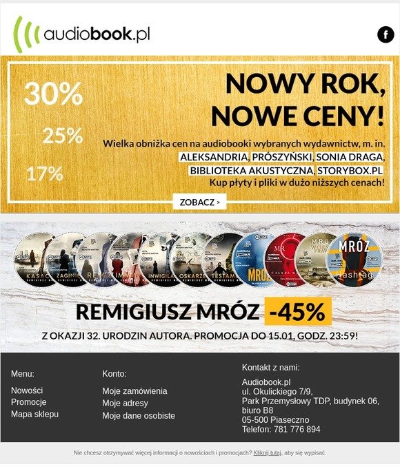 Nowy rok, nowe ceny! | Mróz na urodziny 45% taniej!