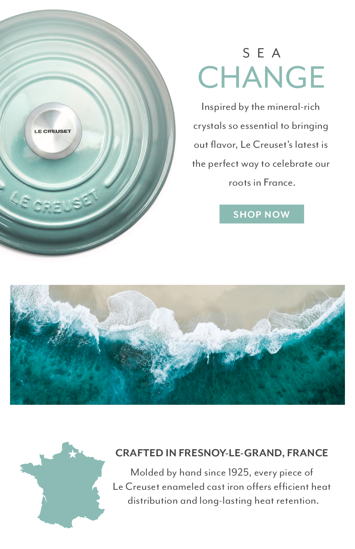 Sur la Table NEW Le Creuset—Meet Sea Salt Milled