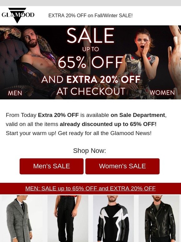 EXTRA 20% OFF on Sale Department!