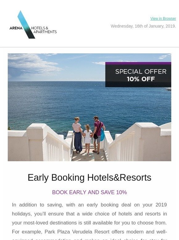 Early Booking Resorts and Hotels