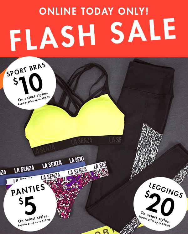 LaSenza.com: ⚡️FLASH SALE! $10 Sport Bras! $5 Panties!