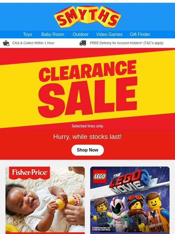 smyths clearance