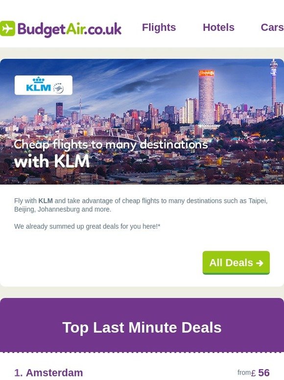 Exclusive Deals from KLM,  Emirates and Singapore Airlines