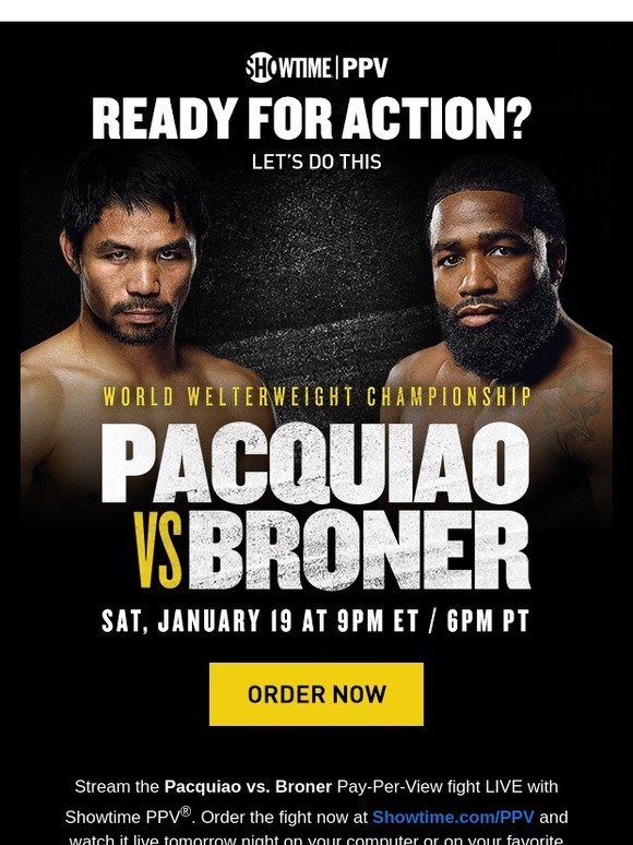 Tomorrow: Stream Pacquiao vs. Broner Live